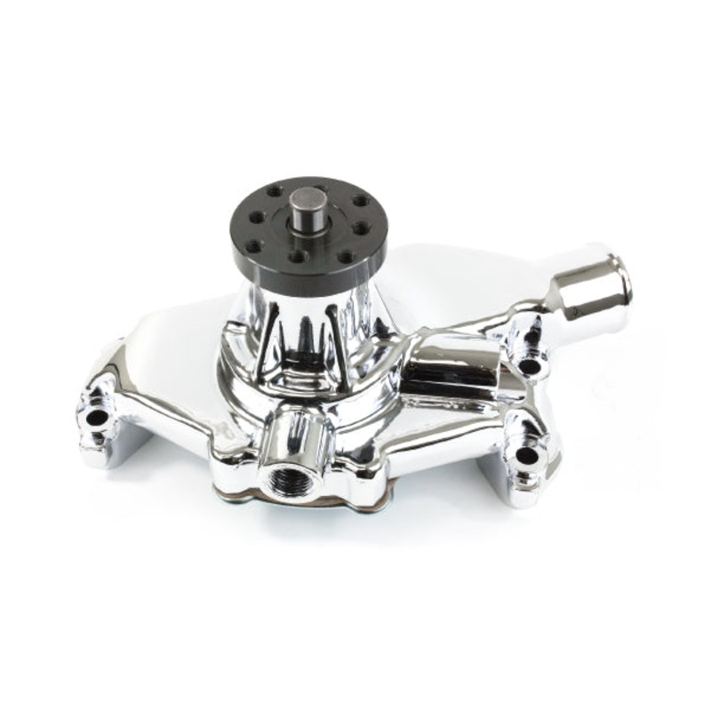 Chevy Small Block Short-Style Circle Track High-Flow Mechanical Water Pump – Chrome