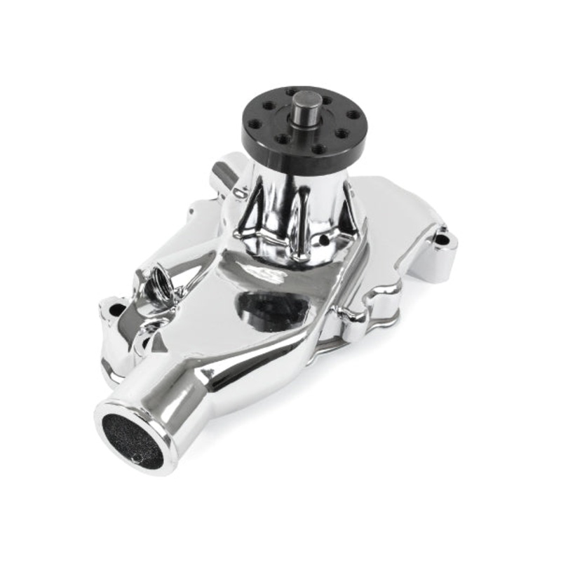 Chevy Small Block Short-Style Reverse Rotation High-Flow Mechanical Water Pump – Polished