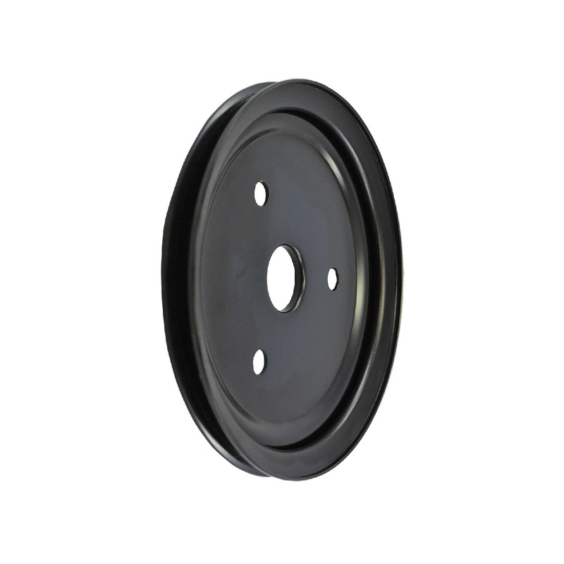 Chevy Small Block Short Water Pump Single-Groove Steel Crankshaft Pulley – Black