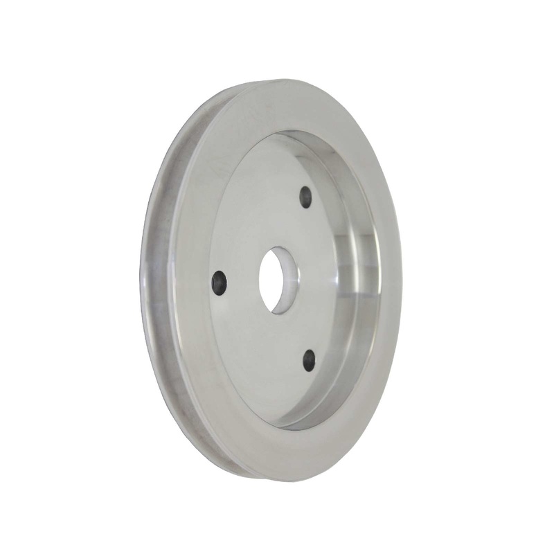 Chevy Big Block Short Water Pump Single-Groove Aluminum Crankshaft Pulley – Satin