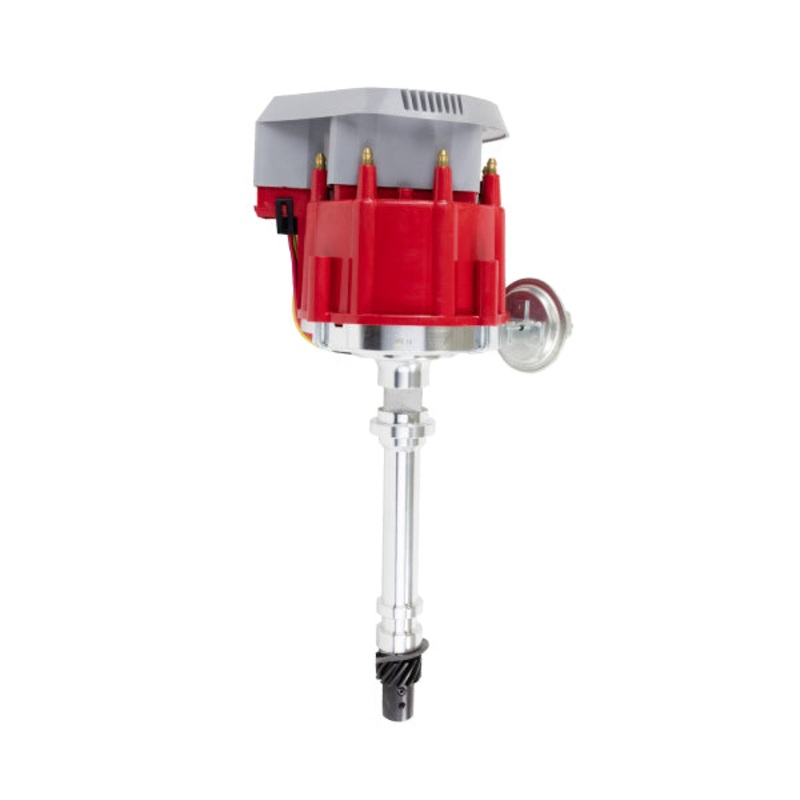 Chevy SB/BB V8 HEI Distributor with Super Cap – Red & Gray