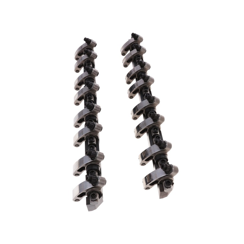Chevy LS1 Stainless Steel Shaft Pro Series Rocker Arm System, 1.7 Ratio, Needle Bearing Trunnion, Needle Bearing Tip
