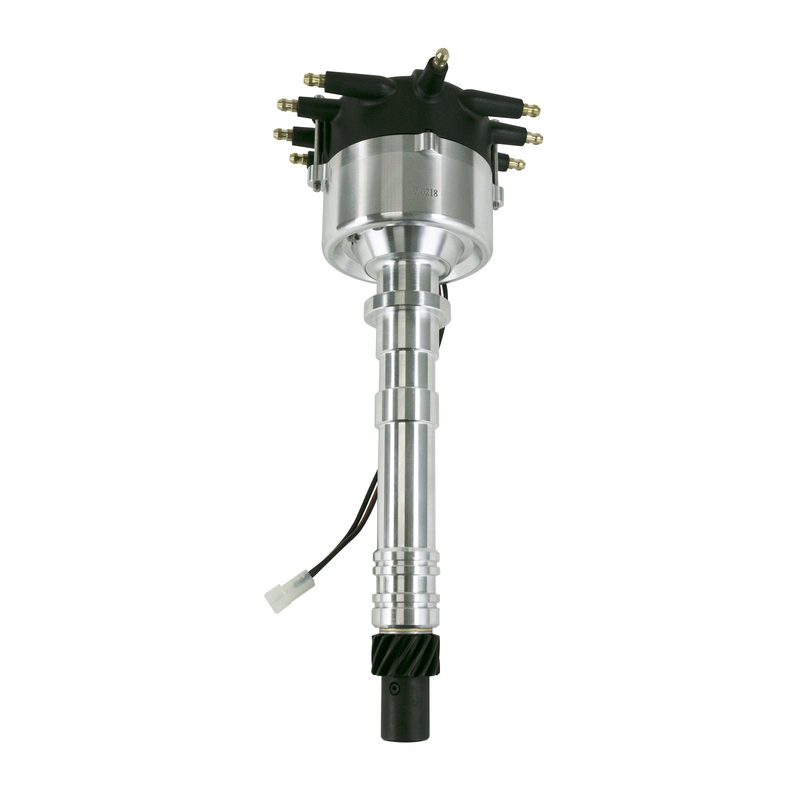 Chevy SB/BB V8 Low-Profile Pro Series Pro Billet Distributor with Crab Cap – Black