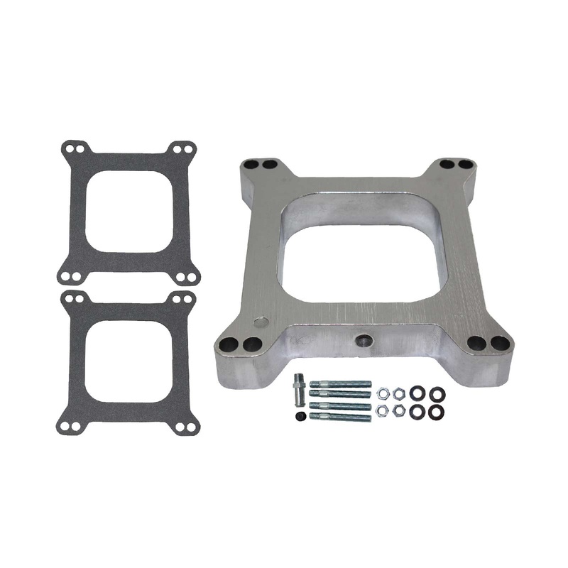 1″ Aluminum Square Bore 4BBL Carburetor Spacer w/ Gaskets & Hardware