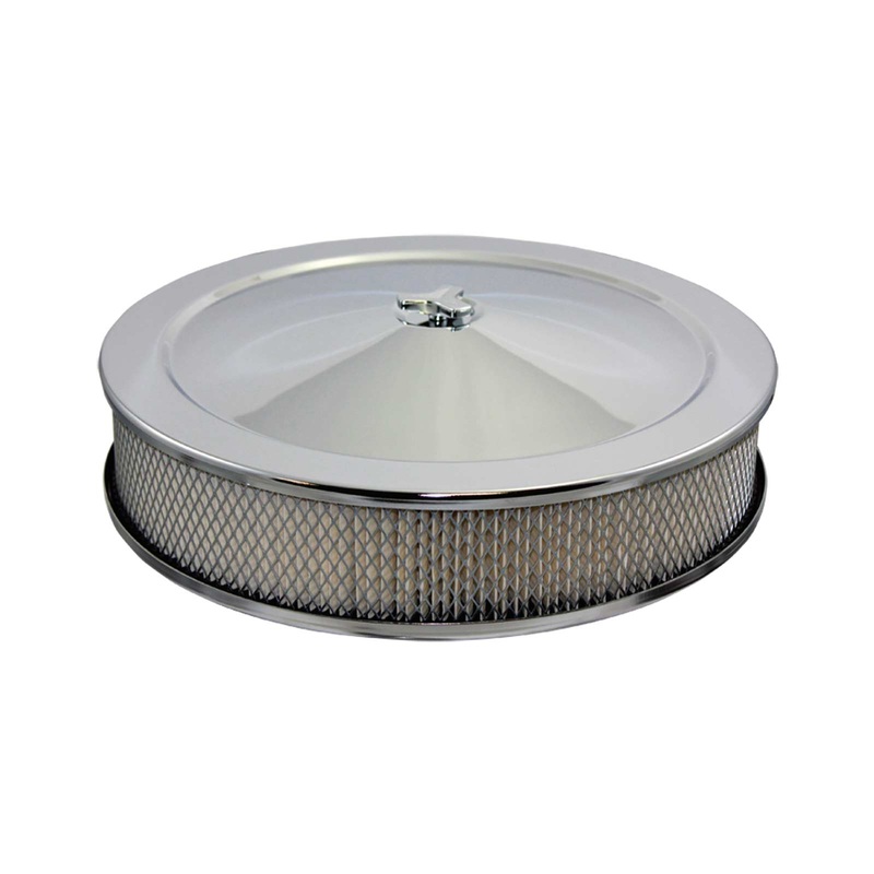 14″ Muscle Car Style Chrome Steel Air Cleaner Kit – Recessed