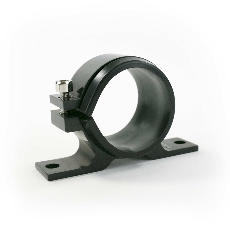 50mm Aluminum Inline Fuel Filter Bracket – Black