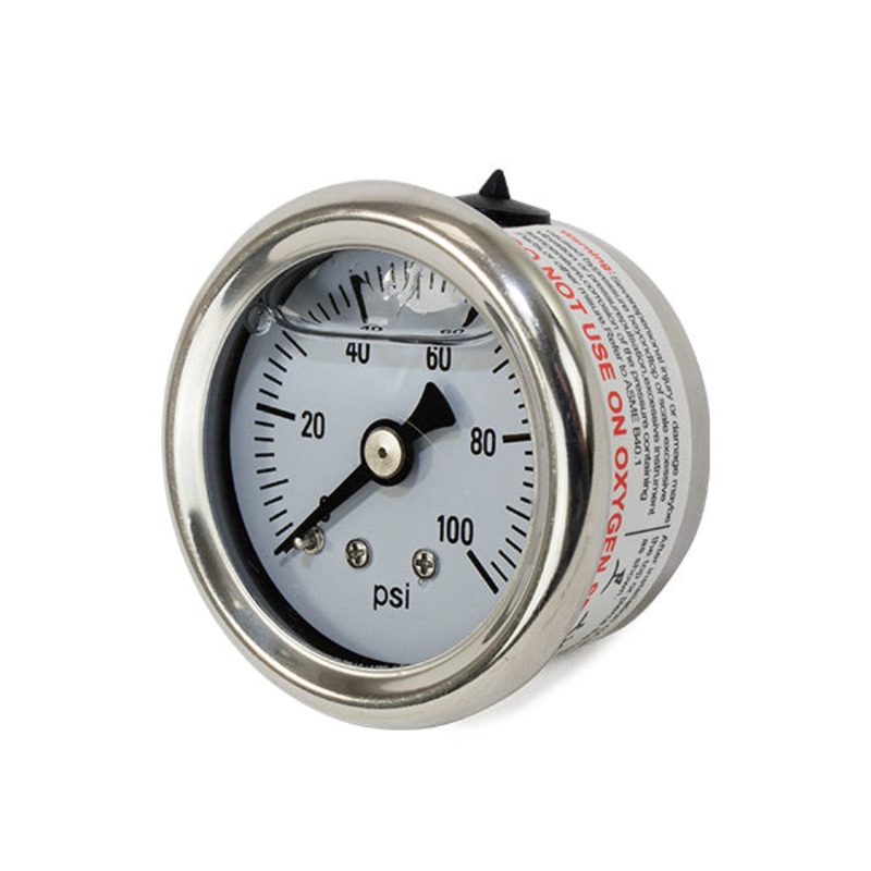 0-100 PSI Liquid-Filled Fuel Pressure Gauge – Chrome