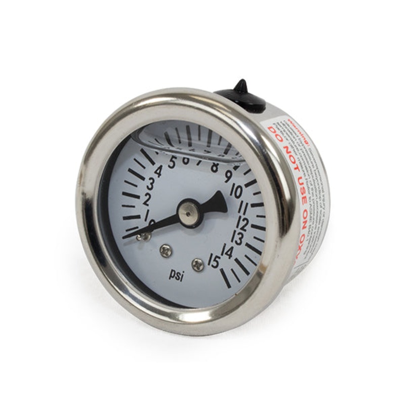 0-15 PSI Liquid-Filled Fuel Pressure Gauge – Chrome
