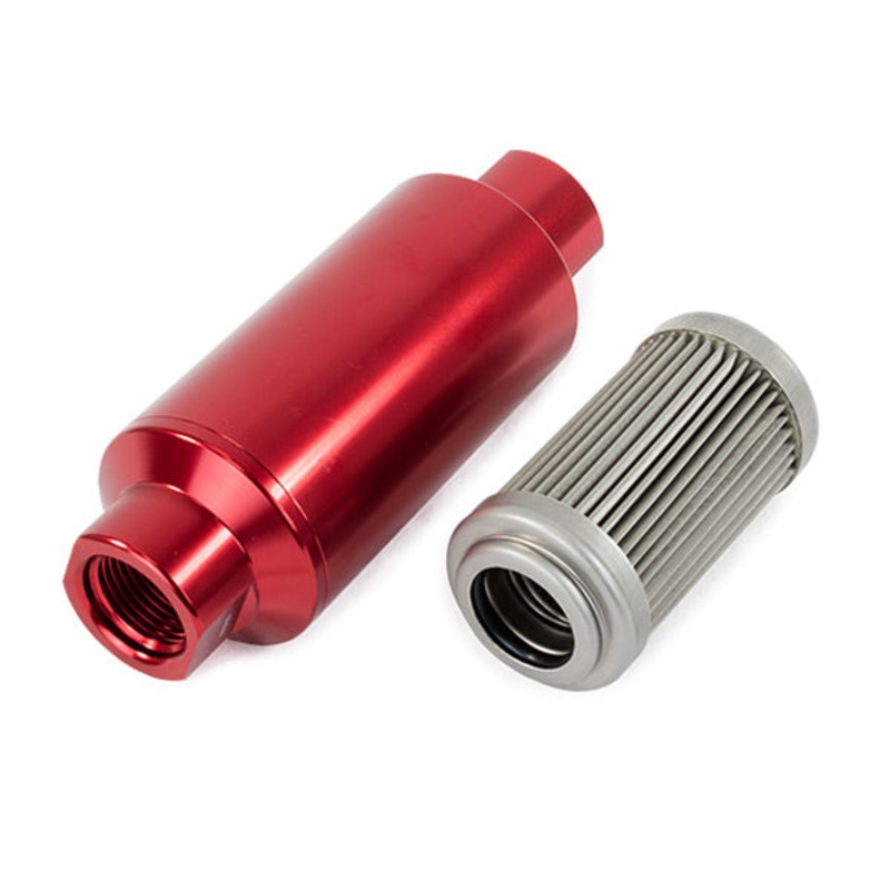 40 Micron Billet Aluminum Fuel Filter – Red
