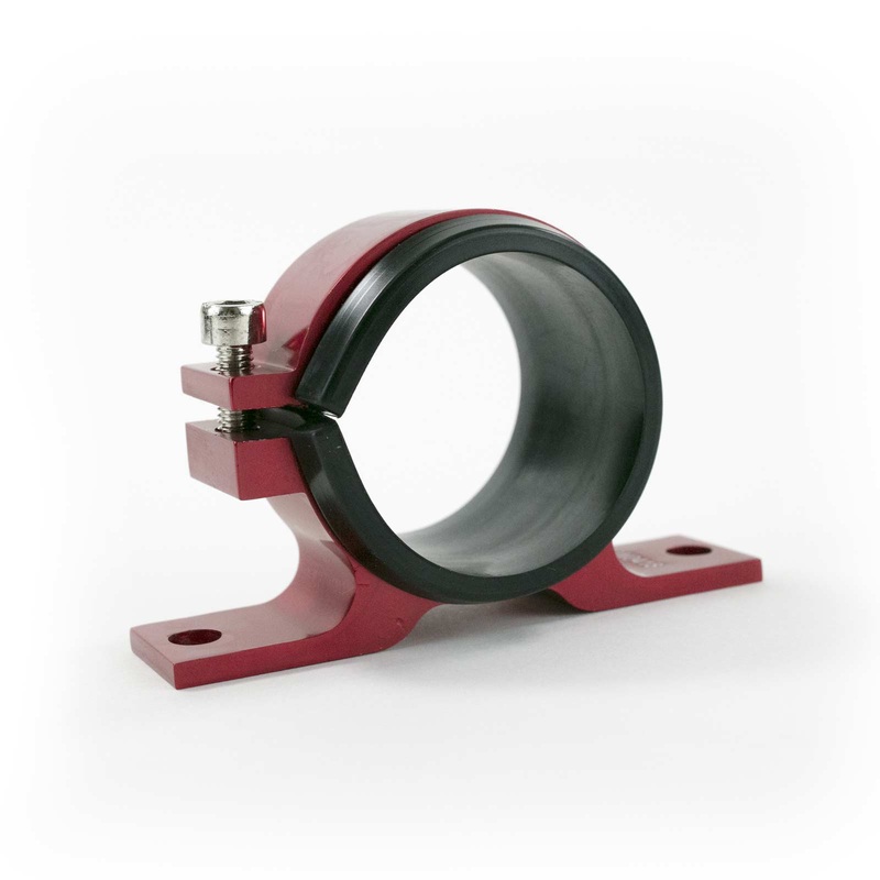 50mm Aluminum Inline Fuel Filter Bracket – Red