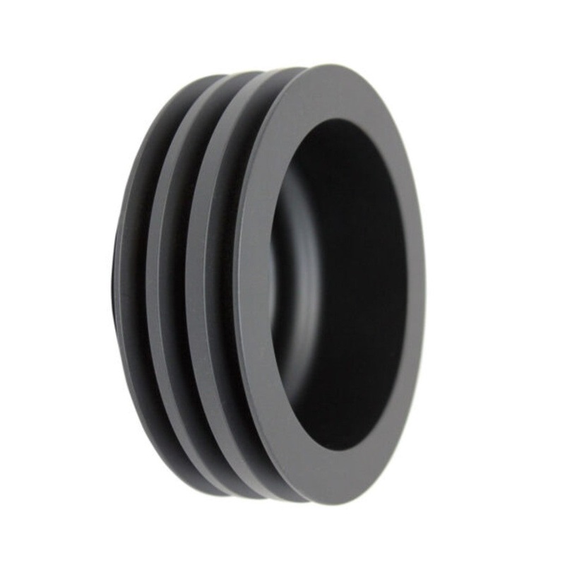 Chevy Small Block Long Water Pump Triple-Groove Aluminum Crankshaft Pulley – Black