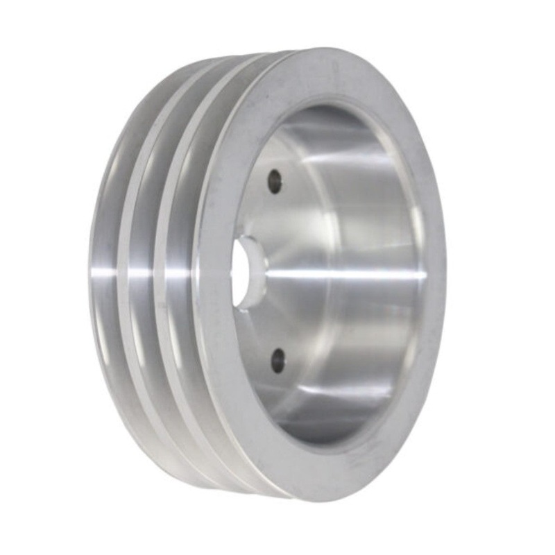 Chevy Small Block Short Water Pump Triple-Groove Aluminum Crankshaft Pulley – Satin