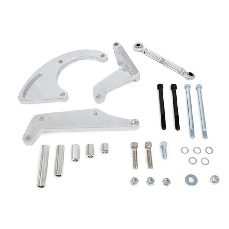 Chevy Small Block Long Water Pump A/C Compressor Bracket – Chrome