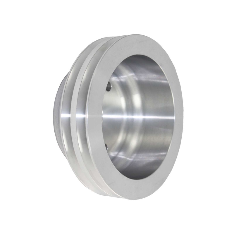 Chevy Small Block Long Water Pump Double-Groove Aluminum Crankshaft Pulley – Natural