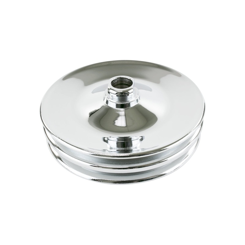 Power Steering Pump 3/4″ Press Fit Double 3/8″ Groove Steel Pulley – Satin