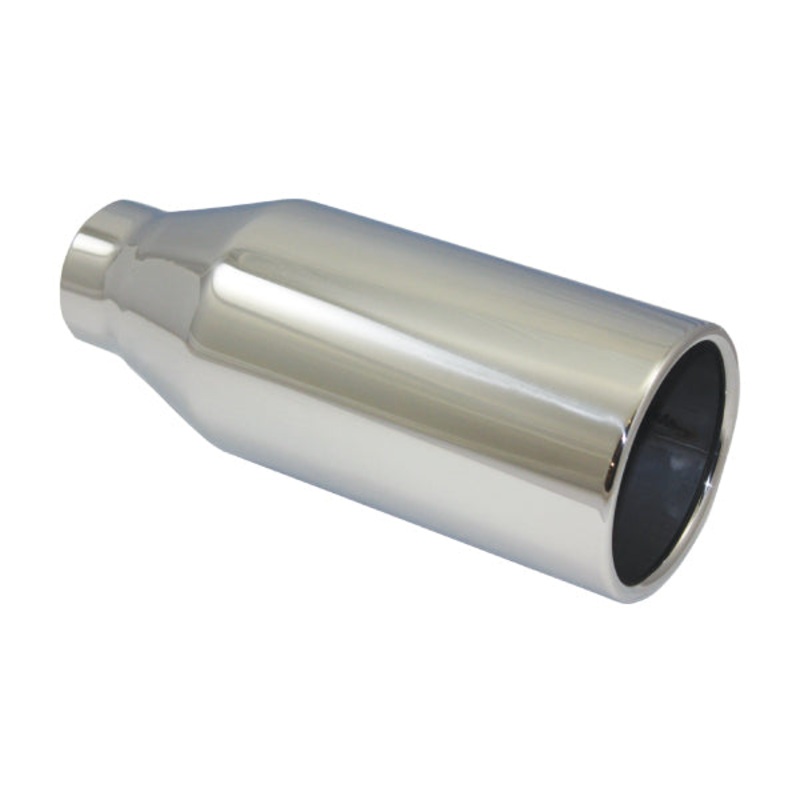 2.25″ x 4″ x 9.5″ Polished Stainless Steel Exhaust Tip with Straight Edge