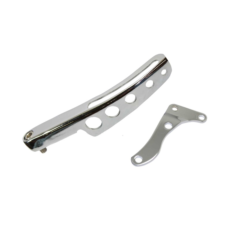 Chevy Small Block 1967-1975 Long Water Pump Chrome Steel Passenger Side Alternator Bracket Set