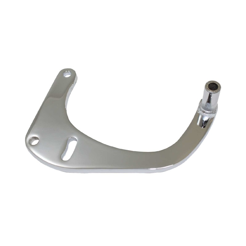 Chevy Small Block Short Water Pump Chrome Steel Lower Driver Side 1-Piece Alternator Bracket