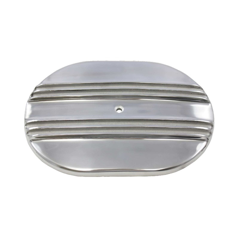 12″ Polished Aluminum Center Finned Air Cleaner Top