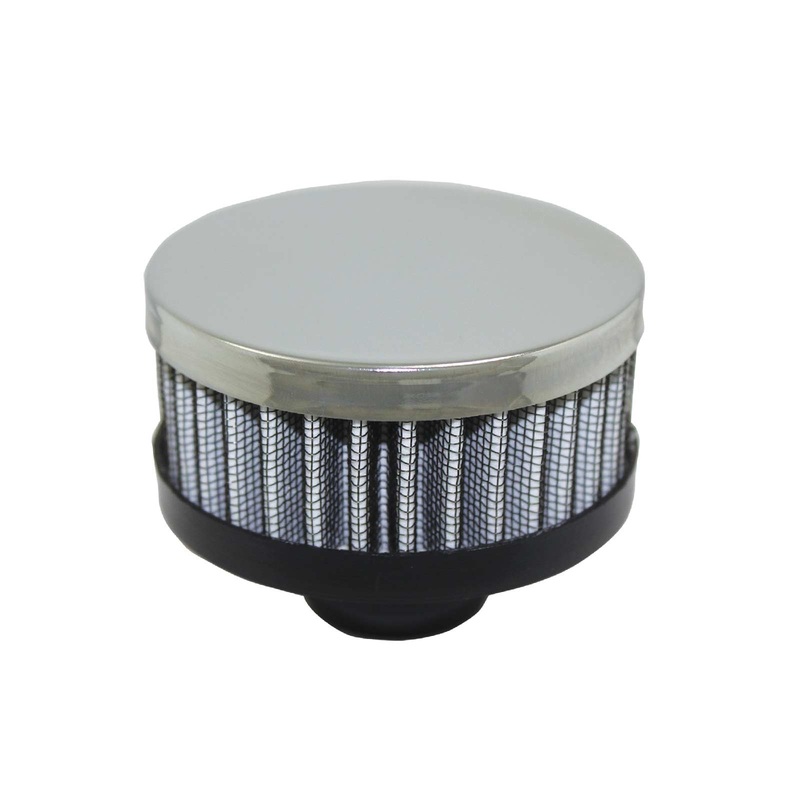 2 inch Chrome Steel Round Push-In Breather with Washable Filter