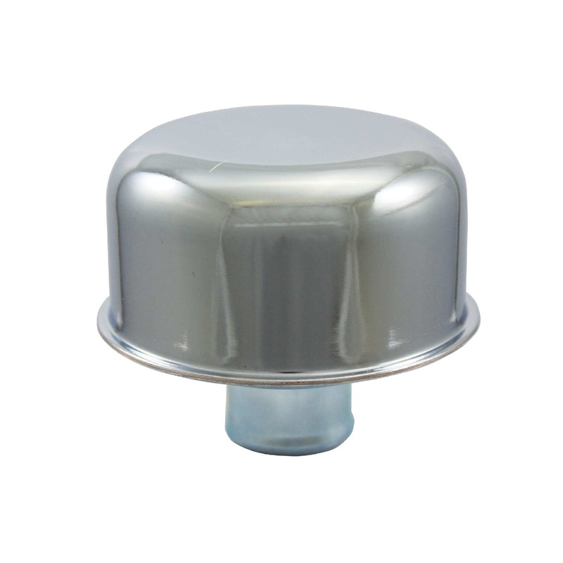 Chrome Steel Round Push-In Breather with 1″ Neck