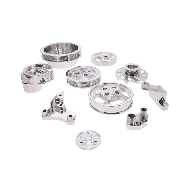 V Series GM LS Serpentine Front Drive System Brackets, Pulleys, and Belt Tensioner – Polished