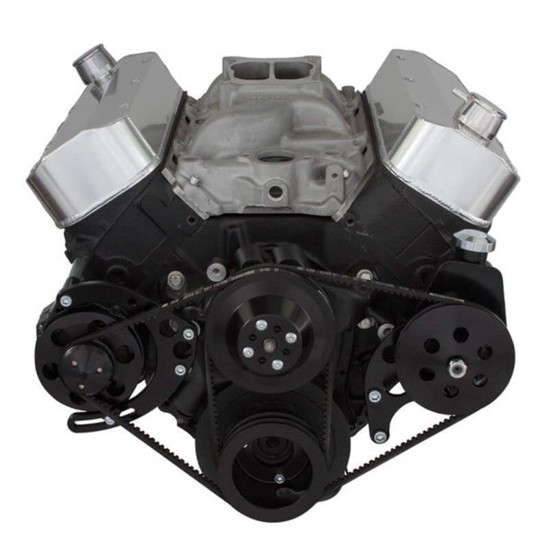 Chevy Big Block V-Belt System – Power Steering LWP – Black Standard