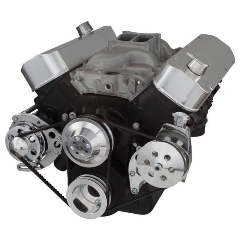 Chevy Big Block V-Belt System – Power Steering LWP – Polished Standard