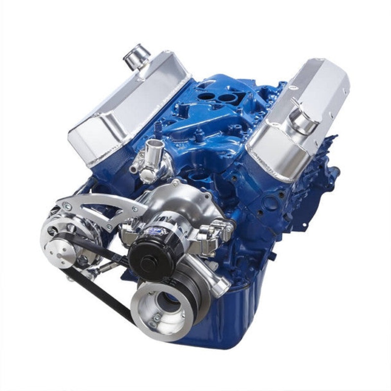 Ford 289-302-351W Serpentine Conversion Kit – Electric Water Pump – Alt Only – Polished 4 Bolt Factory Damper 289 – 302 Engine No Thanks