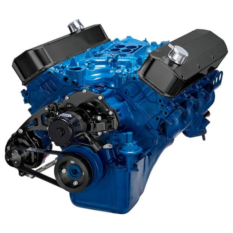 Ford 460 Serpentine System – Electric Water Pump, Alternator Only – Black No Thanks
