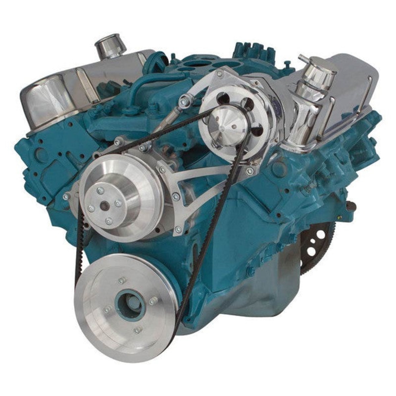 Pontiac V-Belt System – Alternator Only – Polished Underdrive Ratio